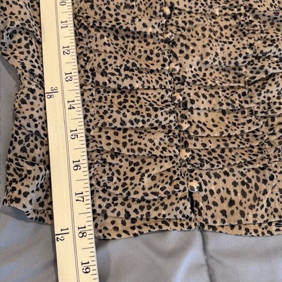 Astr The Label Colima Top Taupe Black Animal Leopard Print Elastic Back Size XS - Picture 11 of 12